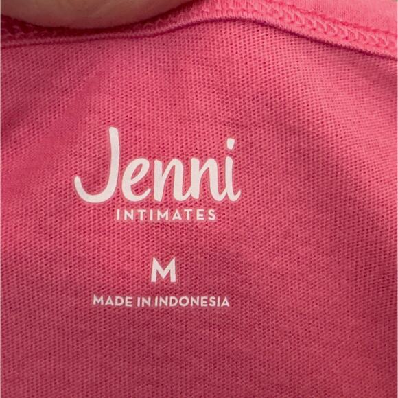 Jenni Intimates Pajama Top Womens Medium Pink ALWAYS LATE Lounge Sleep Basic - Picture 5 of 7